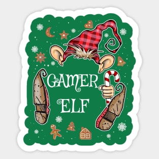 Cute Gamer Elf Xmas Gnome Costume Sticker